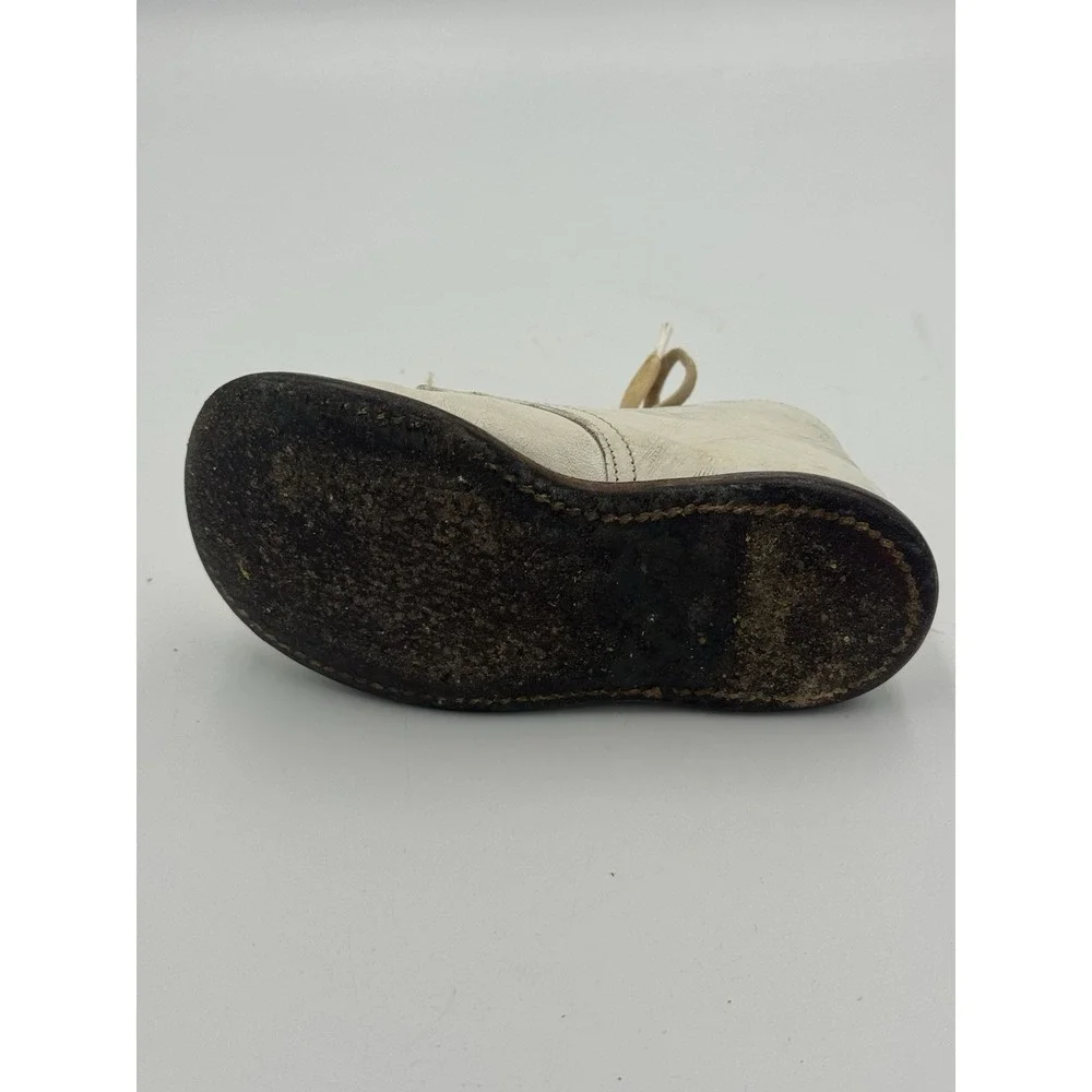 Antique Unisex Infant Toddler Baby Lace Right Shoe Leather Vintage